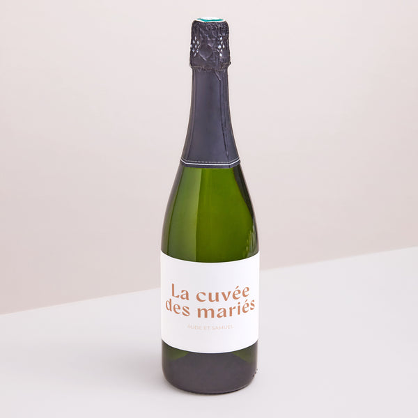Etiquette bouteille Mariage Paysage Typo Terracotta photo