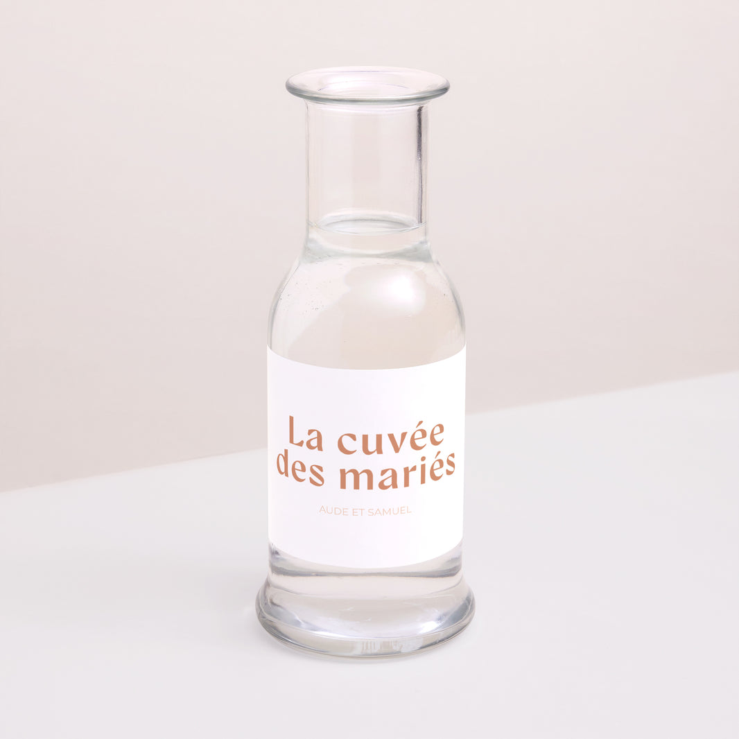 Etiquette bouteille Mariage Paysage Typo terracotta photo N° 2