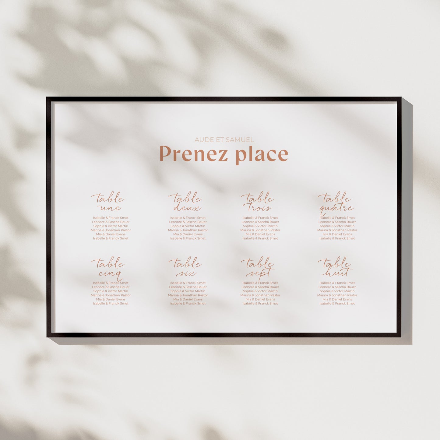 Plan de table Mariage Paysage Typo terracotta photo N° 1