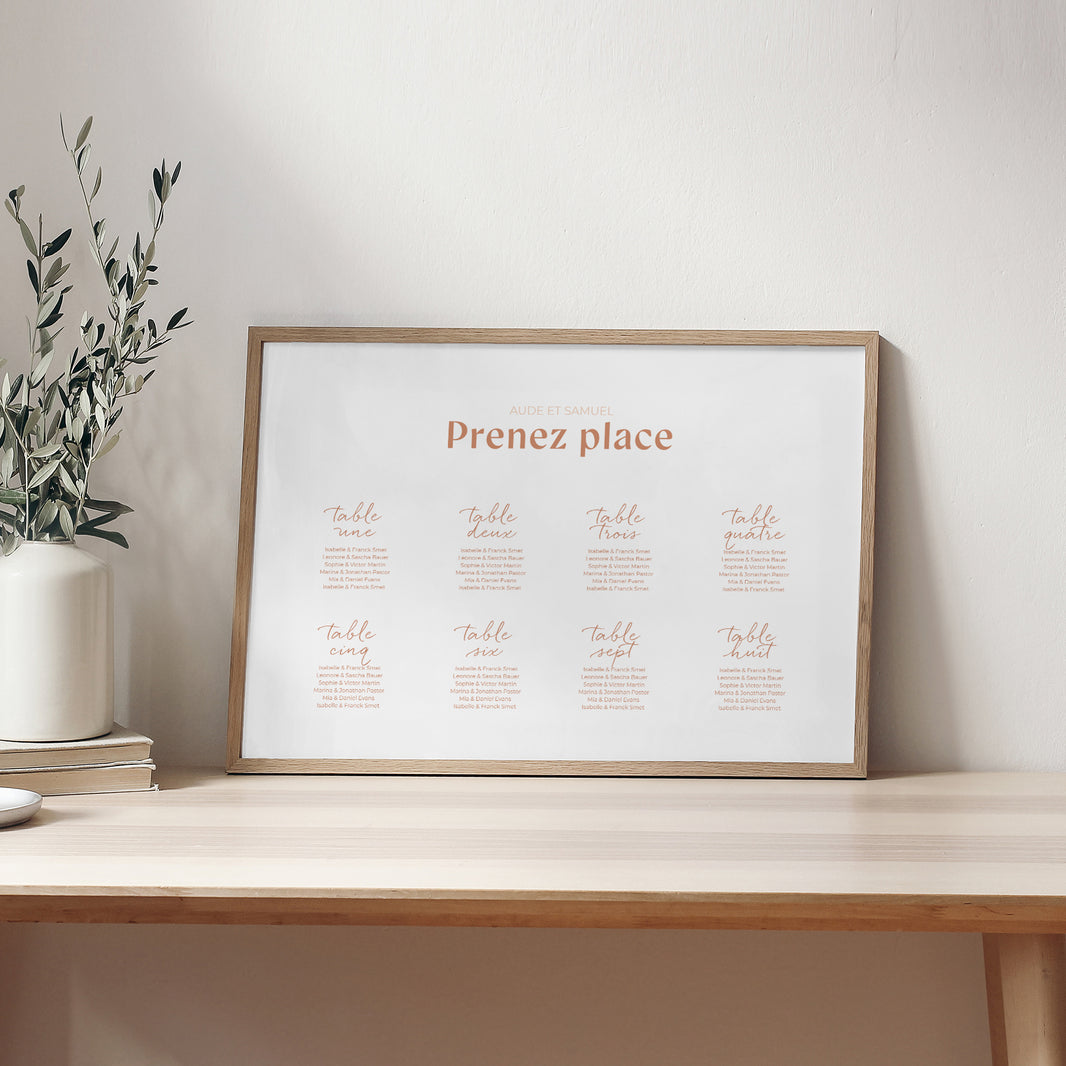 Plan de table Mariage Paysage Typo terracotta photo N° 2