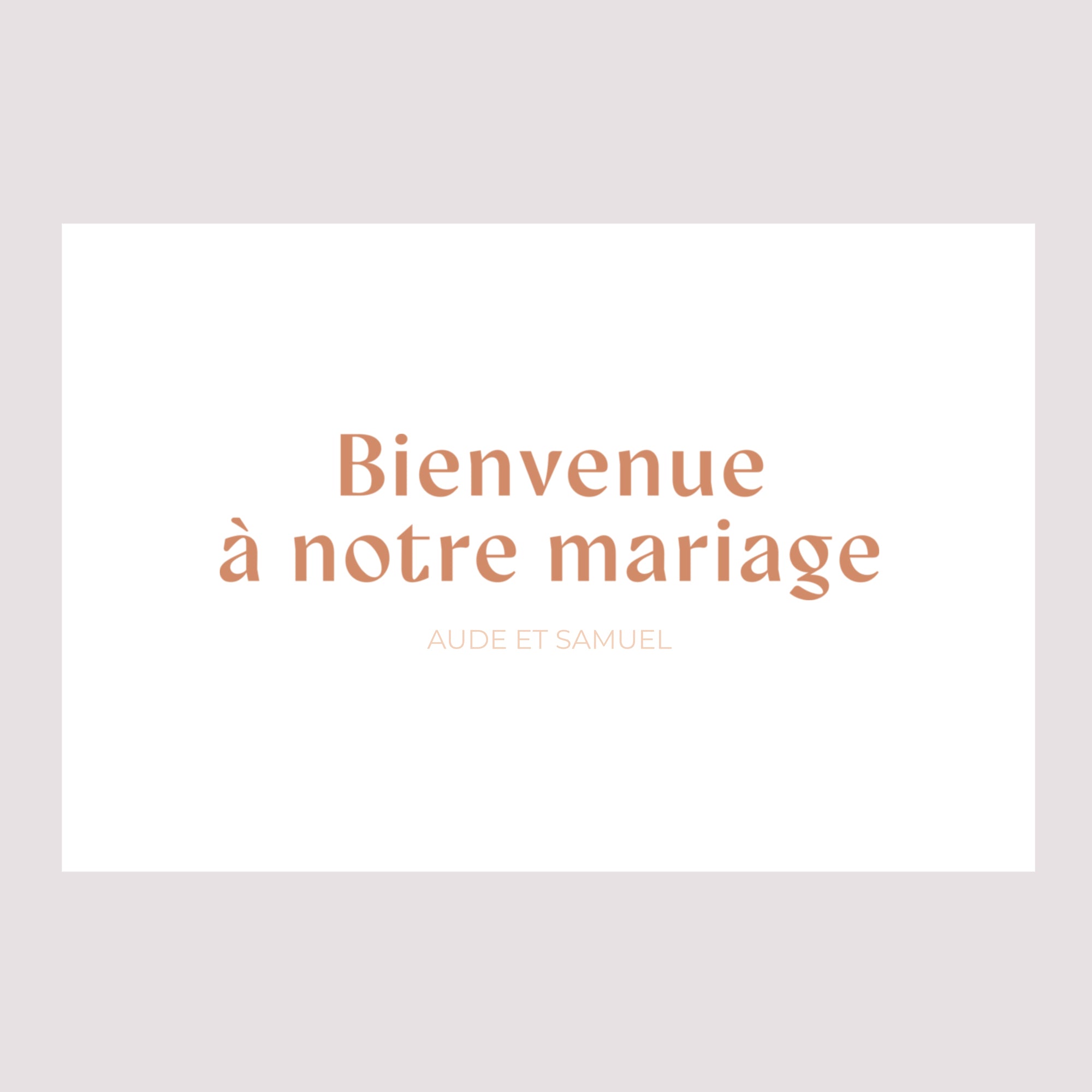 Panneau bienvenue Mariage Paysage 90 x 60 cm Typo Terracotta photo N° 2