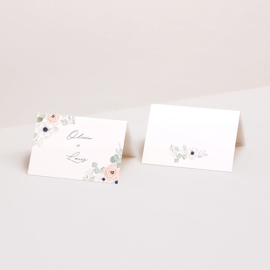 Marque-place Mariage 2 volets Romance photo