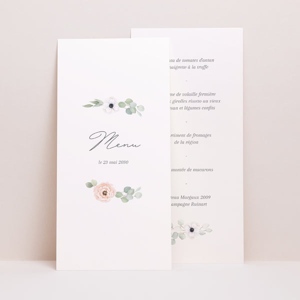 Menu Mariage Panoramique portrait Romance photo