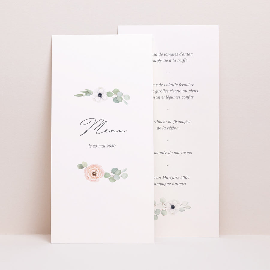 Menu Mariage Panoramique portrait Romance photo
