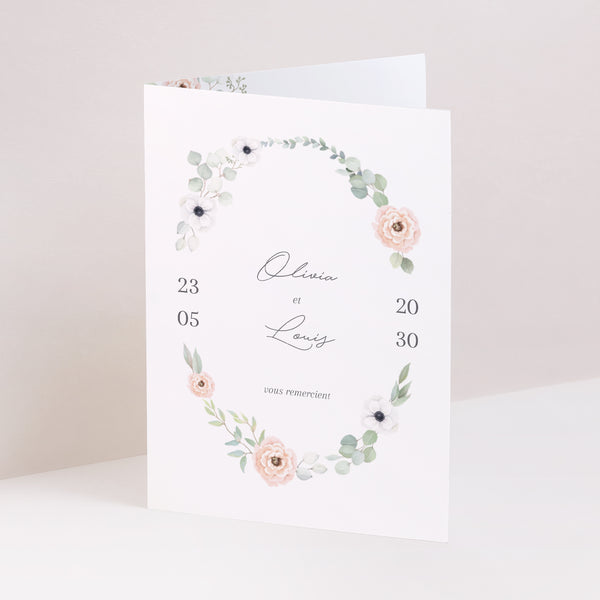 Remerciements Mariage Portrait double volet Romance photo