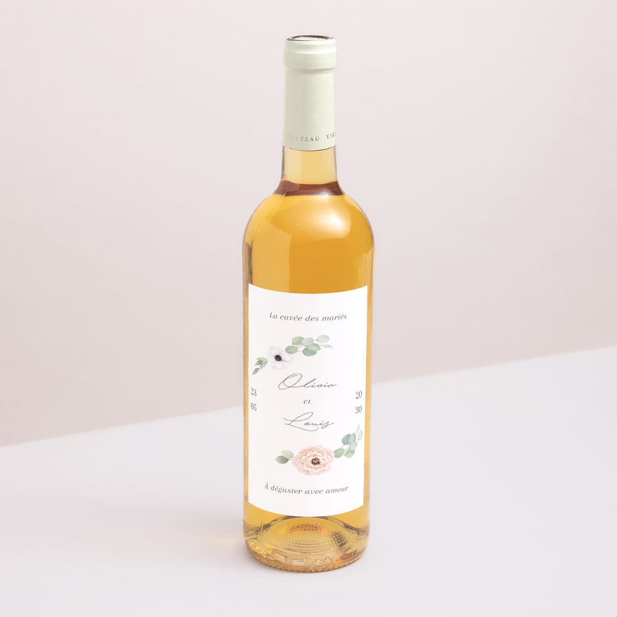 Etiquette bouteille Mariage Portrait Romance photo