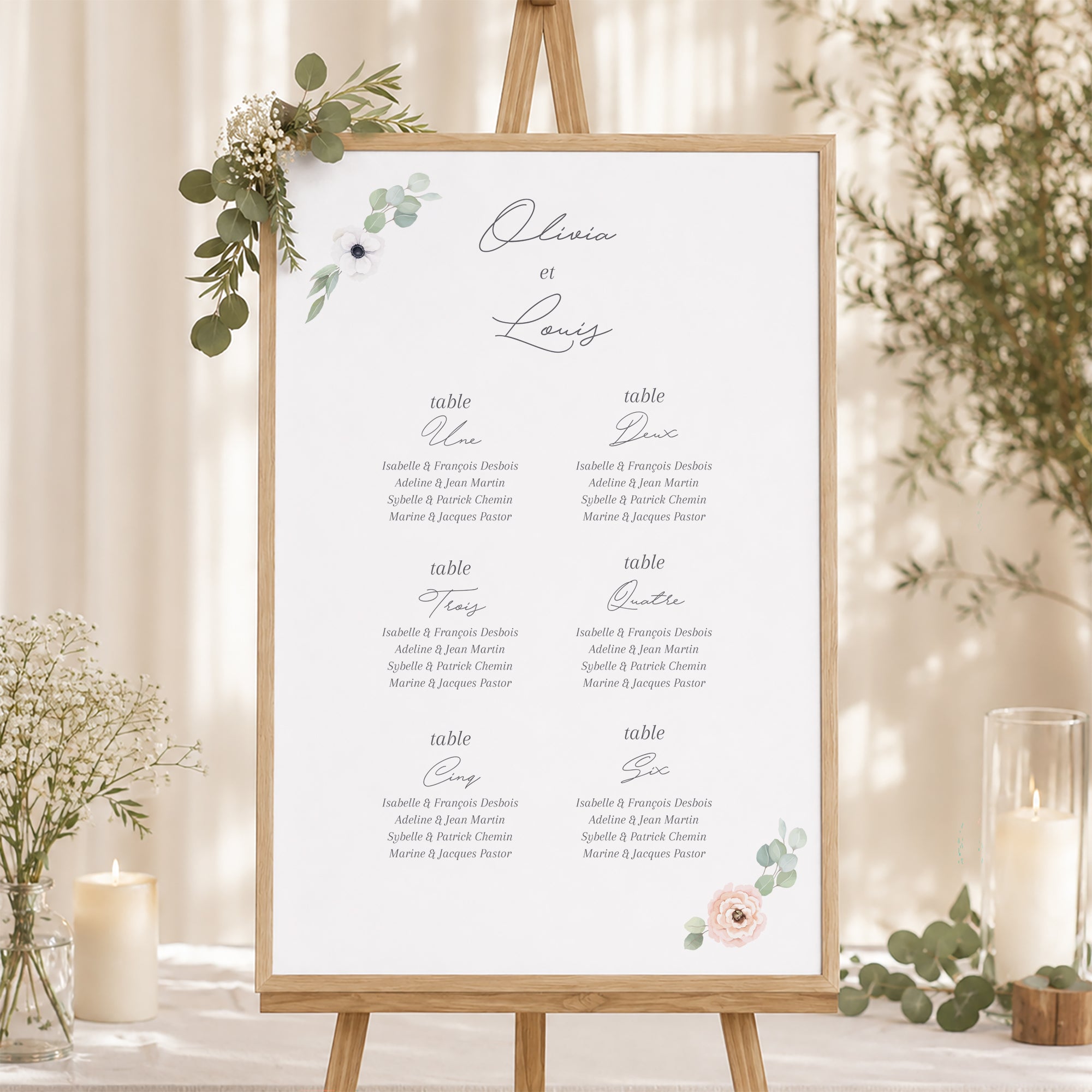 Plan de table Mariage Portrait Romance photo N° 1