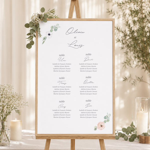 Plan de table Mariage Portrait Romance photo