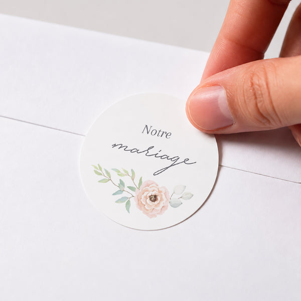 Sticker Mariage Rond Romance photo