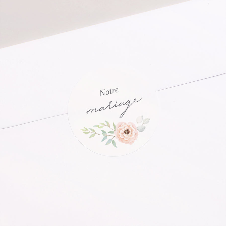 Sticker Mariage Rond Romance photo