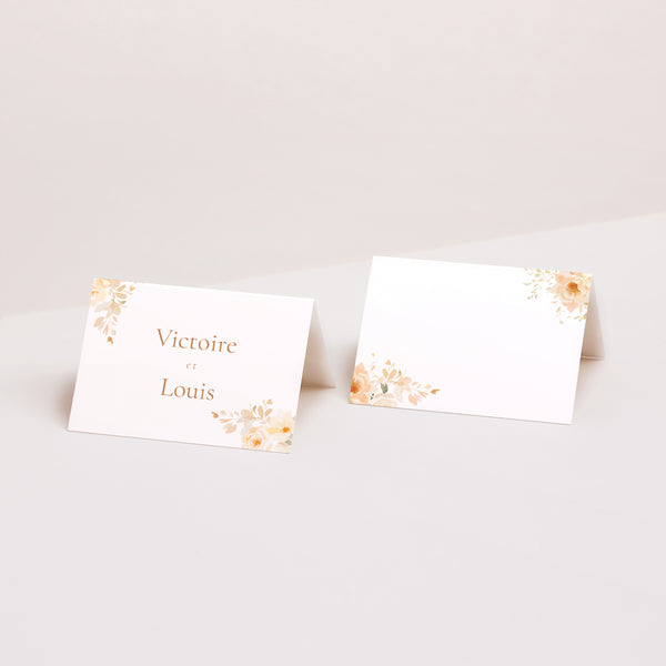 Marque-place Mariage 2 volets Pochette fleurie photo
