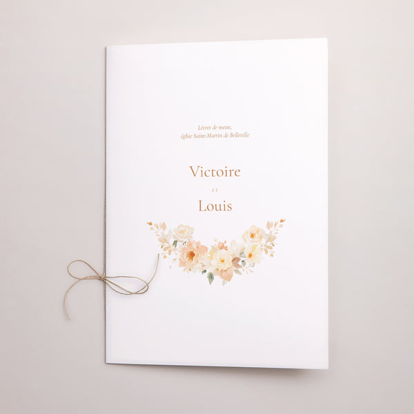 Livret de messe Mariage Double volet Pochette fleurie photo