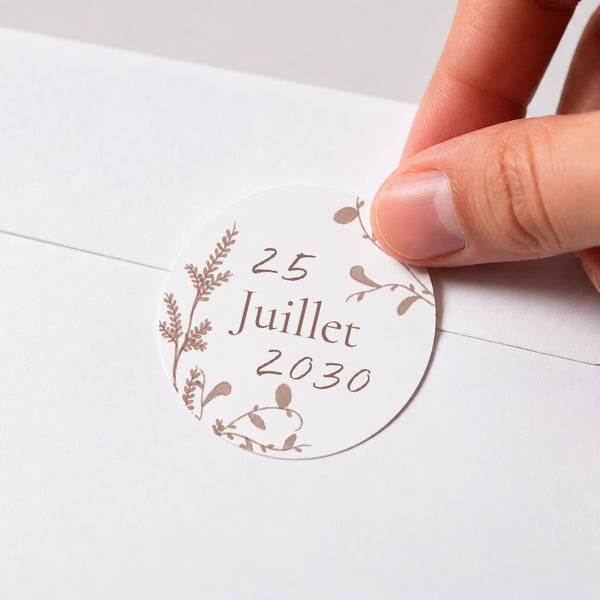 Sticker Mariage Rond Couronne dorure élégante photo