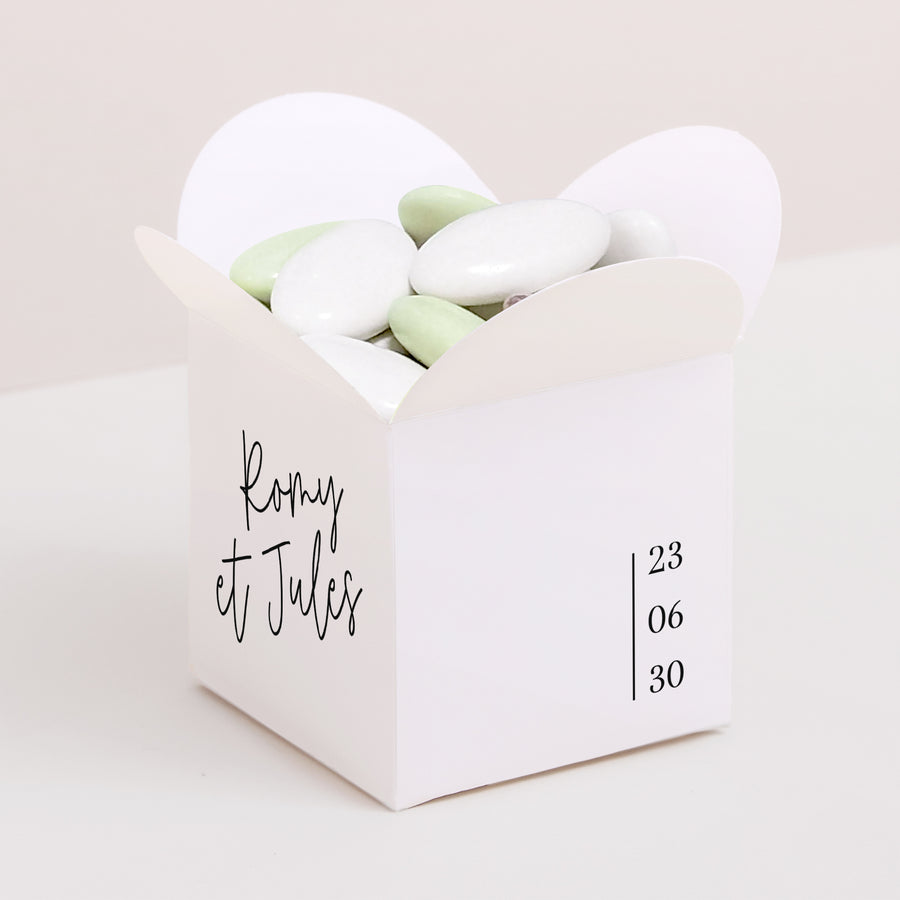 Boîtes à Cartes De Mariage Blanches 30x30x30 Cm - Urne Carrée à Monter