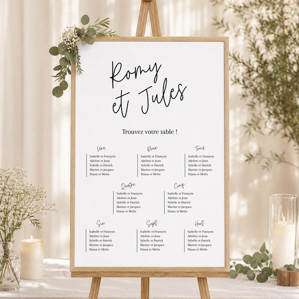 Plan de table Mariage Portrait Pacôme photo