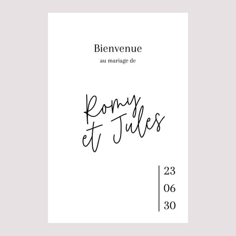 Panneau bienvenue Mariage Portrait 60 x 90 cm Pacôme