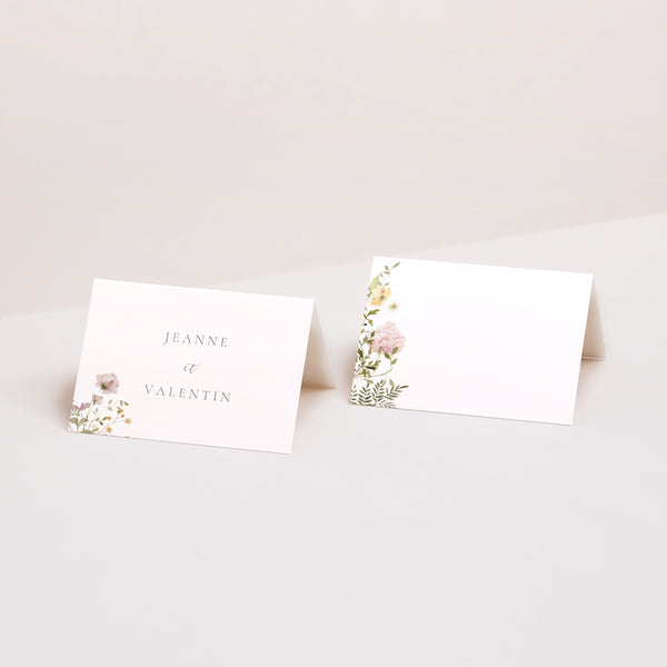 Marque-place Mariage 2 volets Couronne fleurie photo