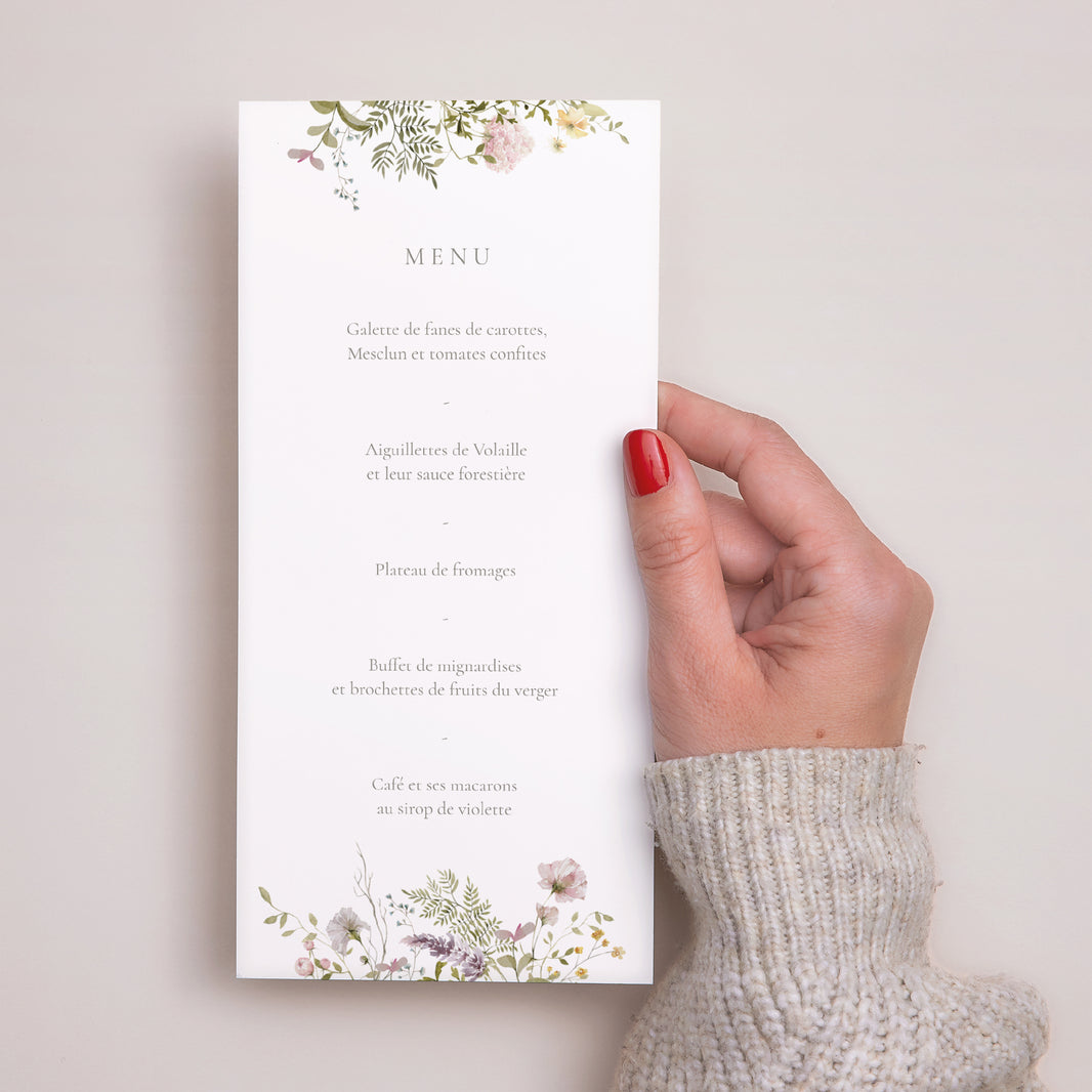 Menu Mariage Panoramique portrait Couronne fleurie photo N° 2