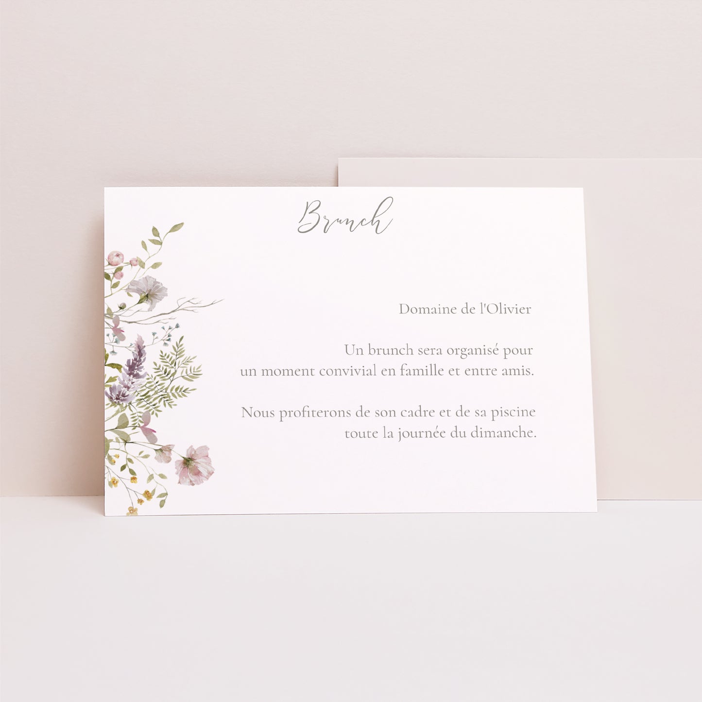 Invitations Mariage Paysage Couronne fleurie photo N° 1