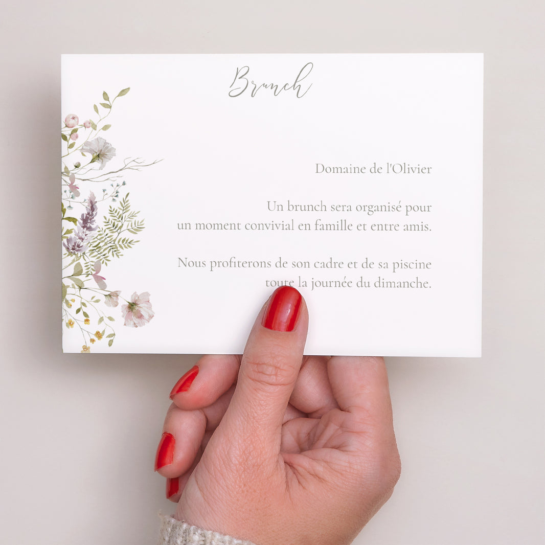 Invitations Mariage Paysage Couronne fleurie photo N° 3