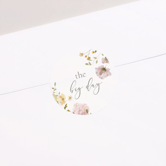 Sticker Mariage Rond Couronne fleurie photo