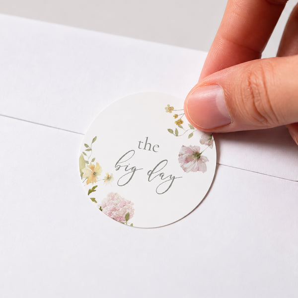 Sticker Mariage Rond Couronne fleurie photo