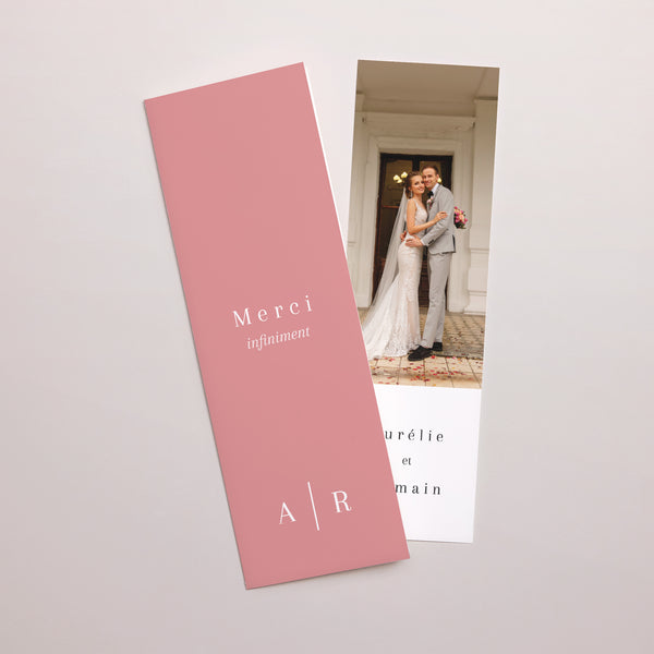 Remerciements Mariage Marque-page photo Cornaline photo