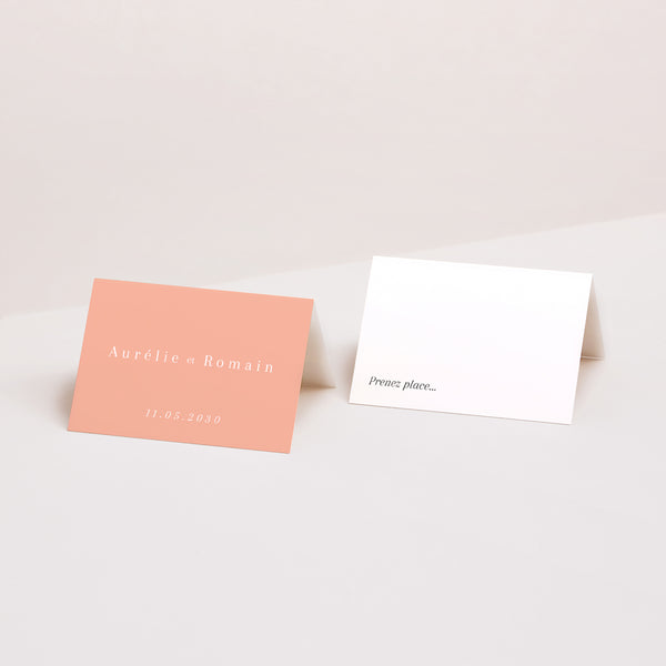 Marque-place Mariage 2 volets Cornaline photo
