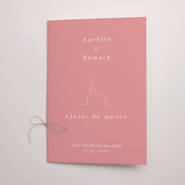 Livret de messe Mariage Double volet Cornaline photo