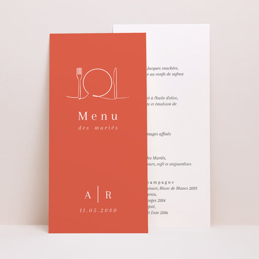 Menu Mariage Panoramique portrait Cornaline photo