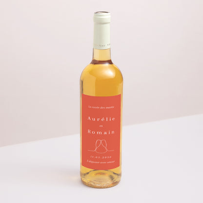 Etiquette bouteille Mariage Portrait Cornaline photo N° 1