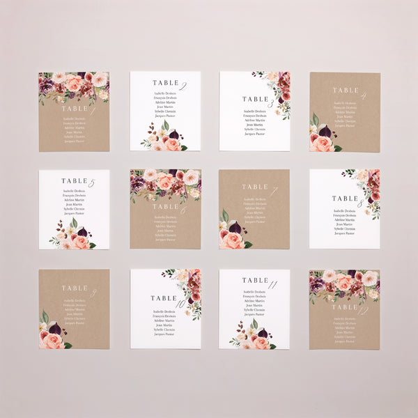 Plan de table Mariage Lot de 12 Caudélie photo