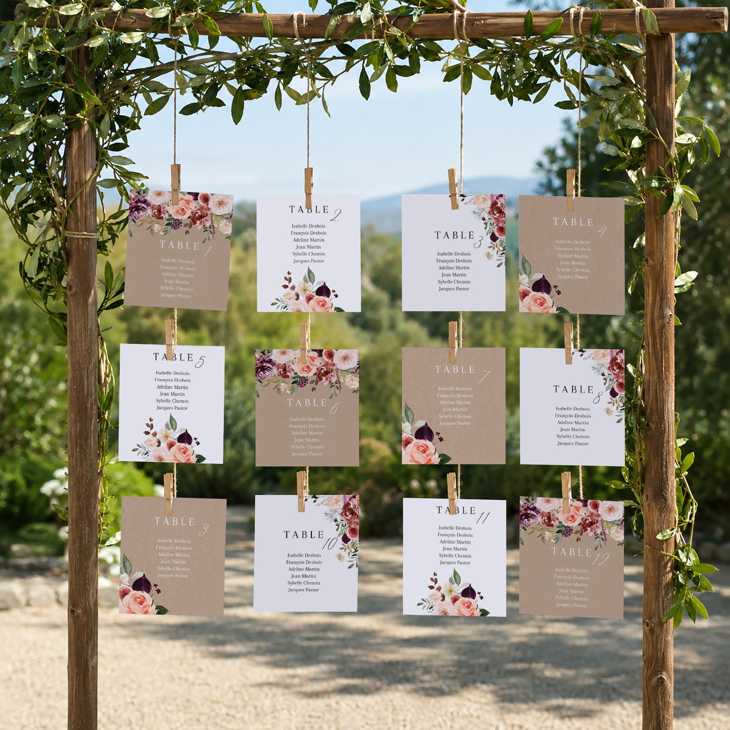 Plan de table Mariage Lot de 12 Caudélie photo N° 2