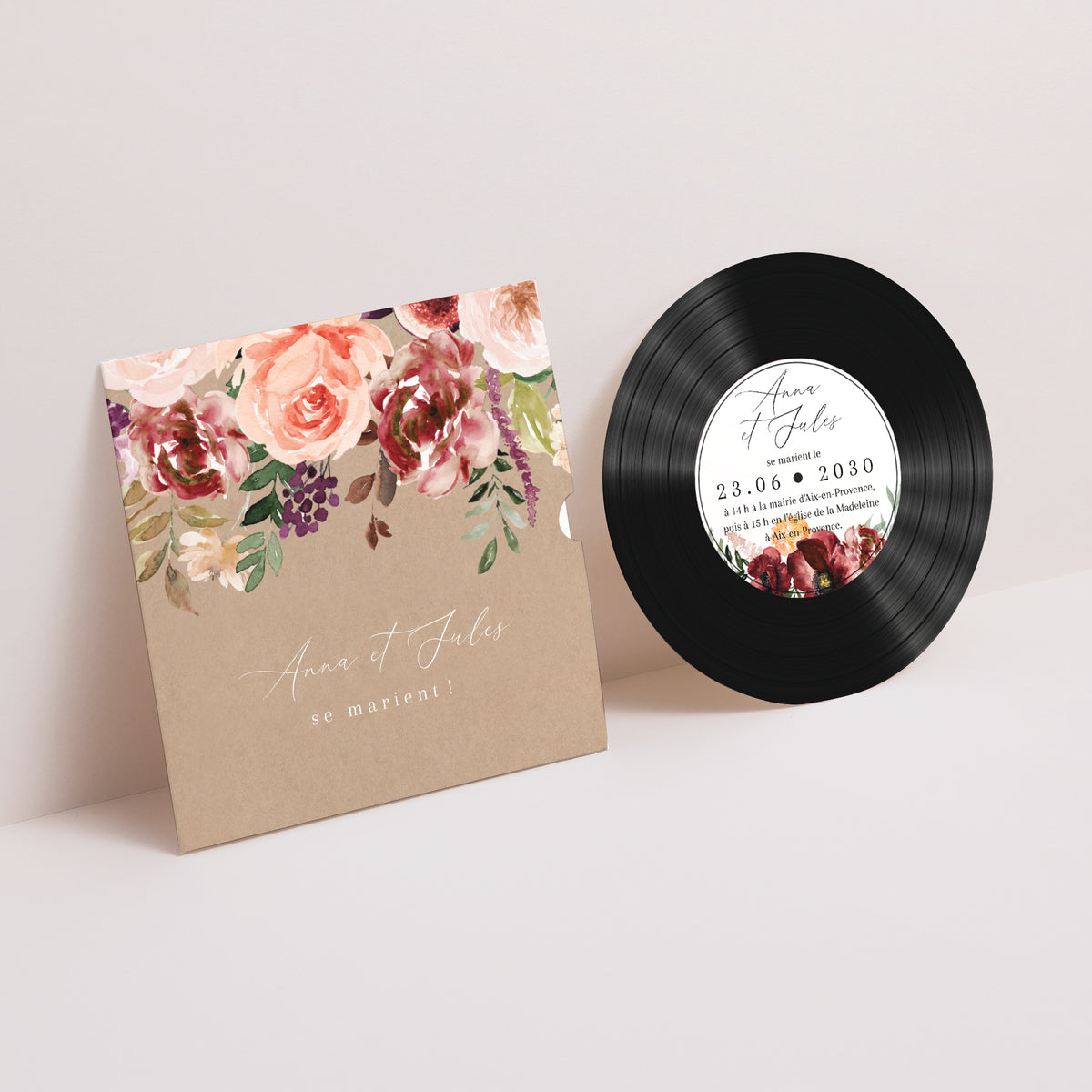 Faire-part Mariage Pochette disque Caudélie photo