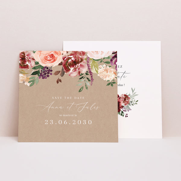 Save the date Mariage Carré Caudélie photo