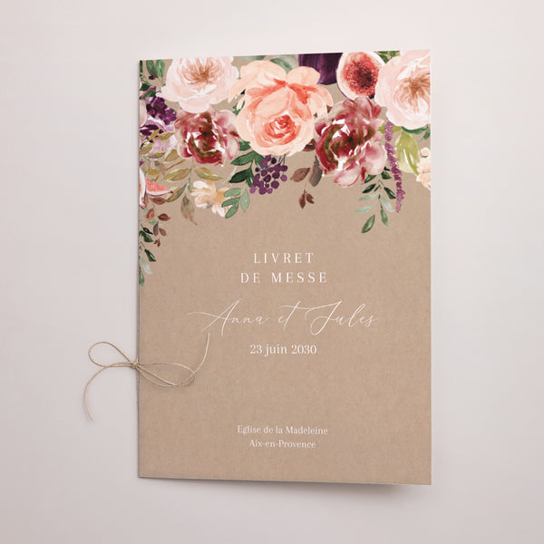 Livret de messe Mariage Double volet Caudélie photo