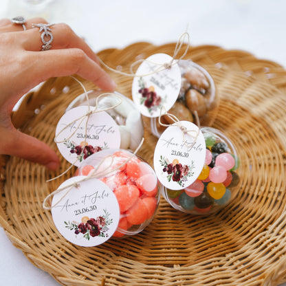 Boîte à dragées Mariage boule avec étiquette ronde Caudélie photo N° 2