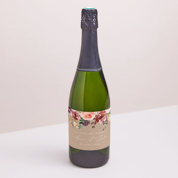 Etiquette bouteille Mariage Paysage Caudélie photo
