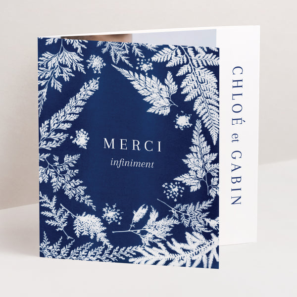 Remerciements Mariage Triptyque asymétrique Cyanotype II photo