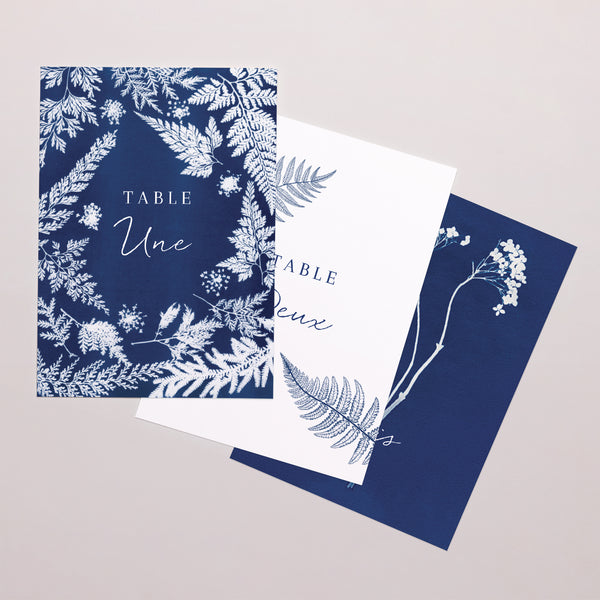 Marque table Mariage Rectangle Cyanotype II photo