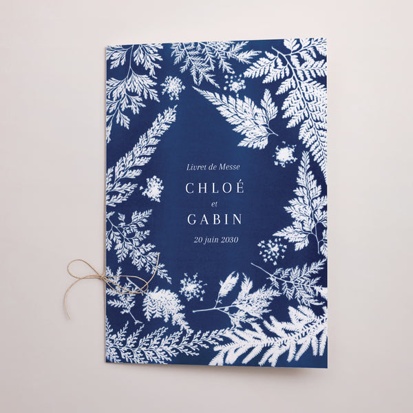 Livret de messe Mariage Double volet Cyanotype II photo