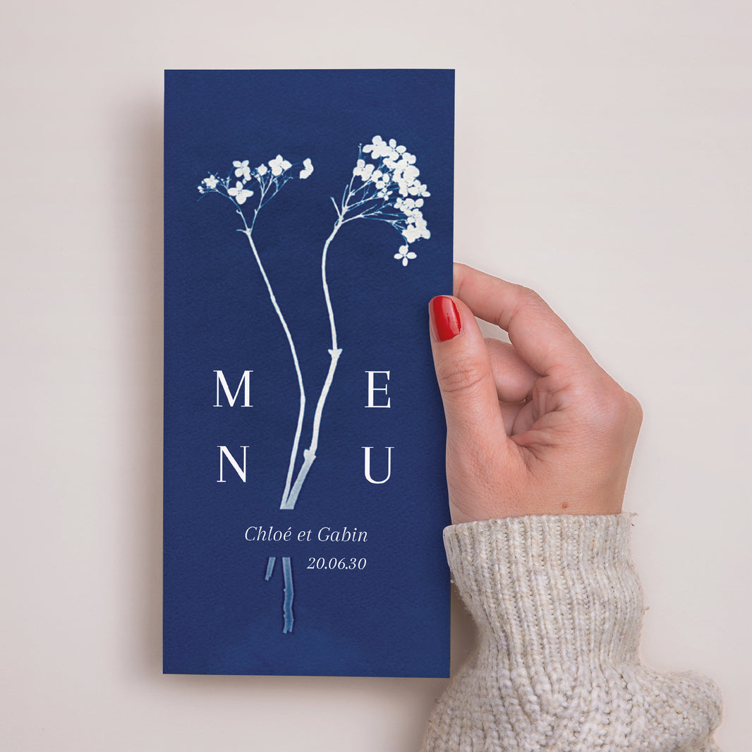 Menu Mariage Panoramique portrait Cyanotype 2 photo N° 2