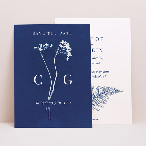 Save the date Mariage Portrait Cyanotype II photo