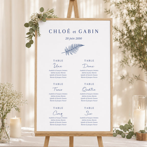 Plan de table Mariage Portrait 60 x 90 cm Cyanotype II photo
