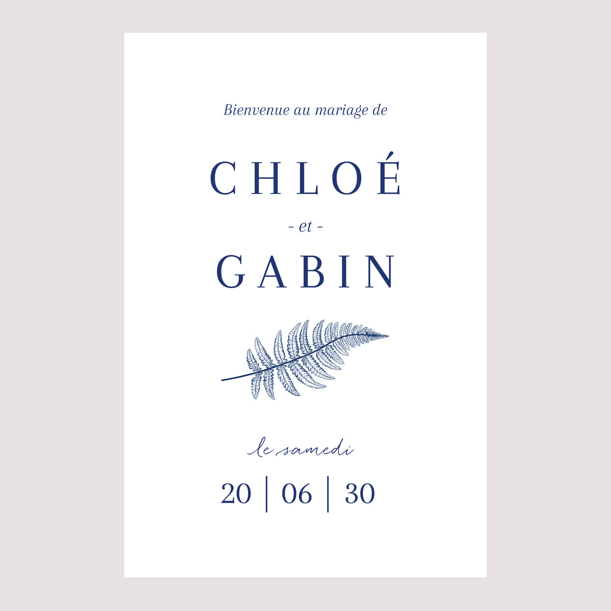 Panneau bienvenue Mariage Portrait 60 x 90 cm Cyanotype II photo N° 2