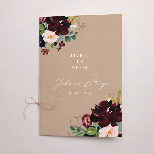 Livret de messe Mariage Double volet Pompadour photo