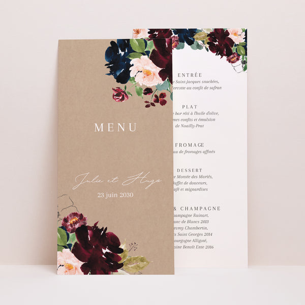 Menu Mariage Panoramique portrait Pompadour photo