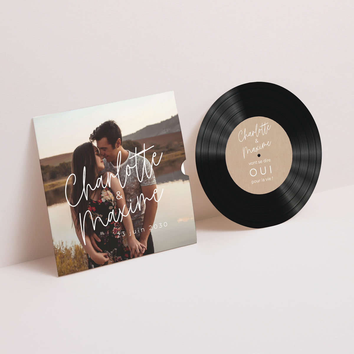 Faire-part Mariage Pochette disque For Ever photo