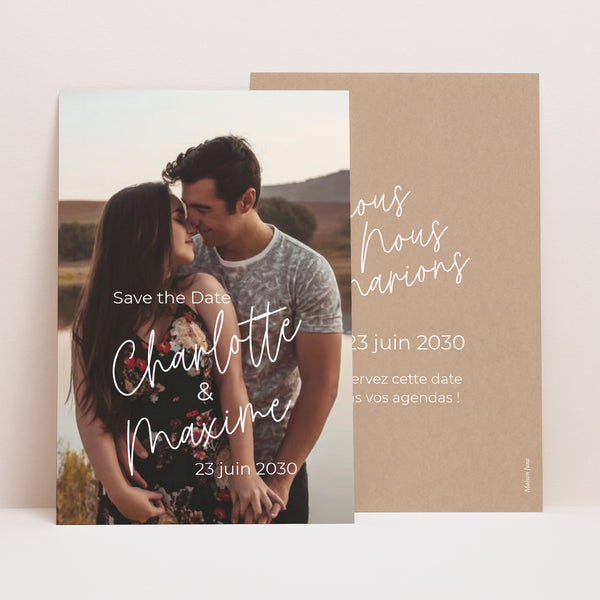 Save the date Mariage Portrait For Ever photo