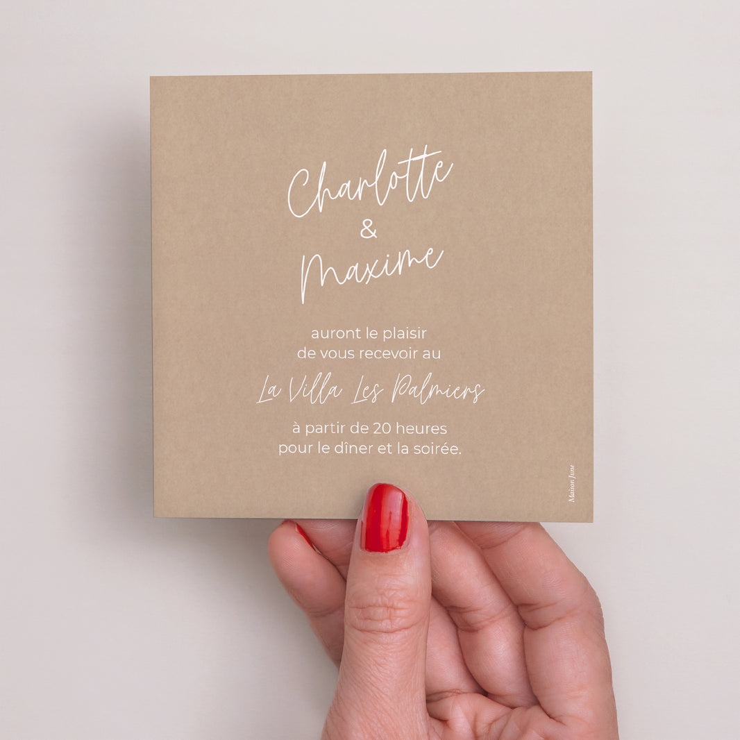 Invitations Mariage Carré for ever photo N° 3